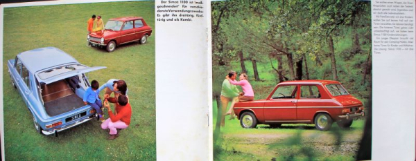 Simca 1100 Modellprogramm 1967 "Überlegenheit modernster Technik" Automobilprospekt (6600)